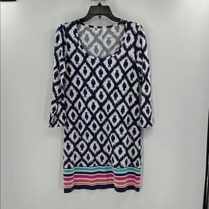 Lilly Pulitzer Women's Beacon Pima Cotton T-Shirt Dress - Navy/White - Small